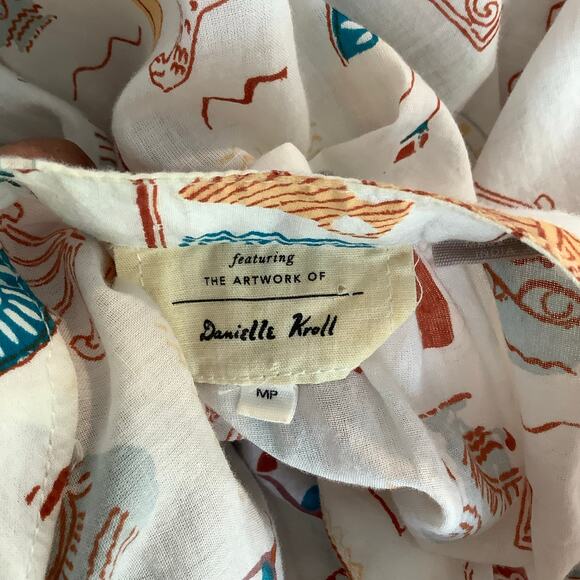 Anthropologie Danielle Kroll Egyptian Hieroglyphics Print Sleeveless Top Medium - Picture 6 of 8